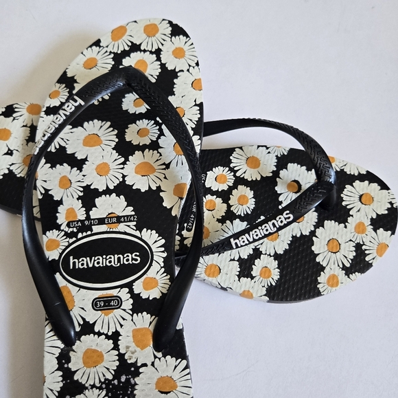 Havaianas Slim daisy flip flop sandal thongs womens size 8.5/9 or 39/40 - Picture 5 of 5